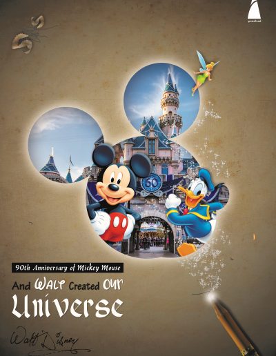Affiche-90th Anniversary of Mickey (InDesign/Photoshop)